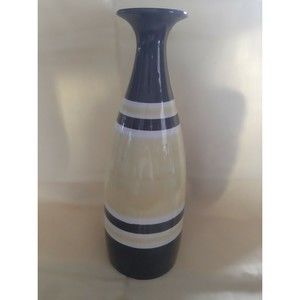 Raymor Pottery Vase, blue, yellow and white, minor flaw,